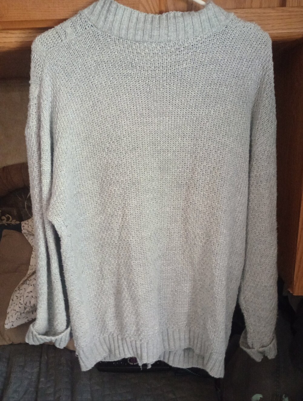 Infinity Raine Light Gray Cable Knit Button Cardigan - Picture 3 of 3